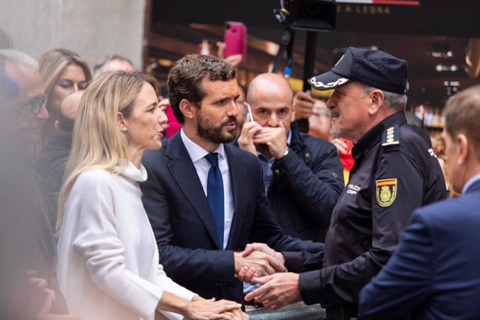 El president del PP, Pablo Casado, visita Barcelona juntament amb Cayetana Álvarez de Toledo