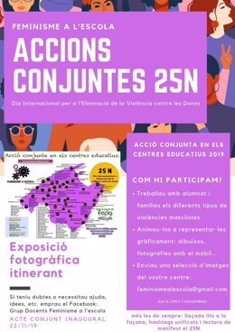 Cartel de la exposición fotográfica con motivo del Día internacional por la eliminación de la violencia contra las mujeres en Mallorca.