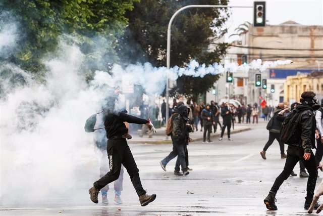 Protestas en Valparaíso, Chile.