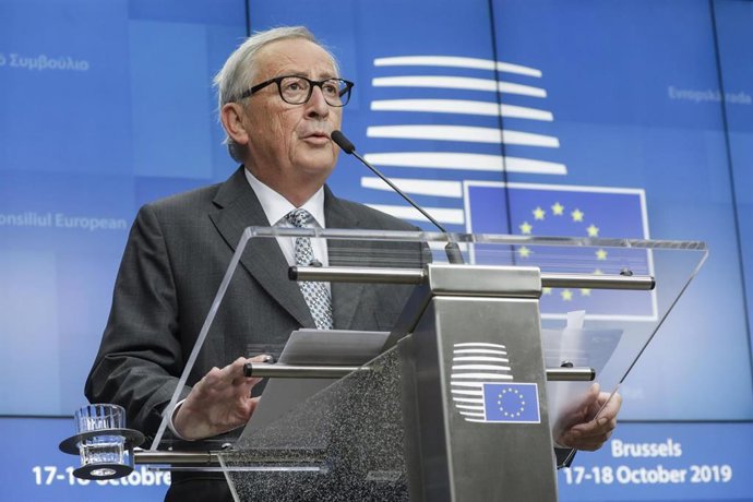 Jean-Claude Juncker en rueda de prensa en Bruselas