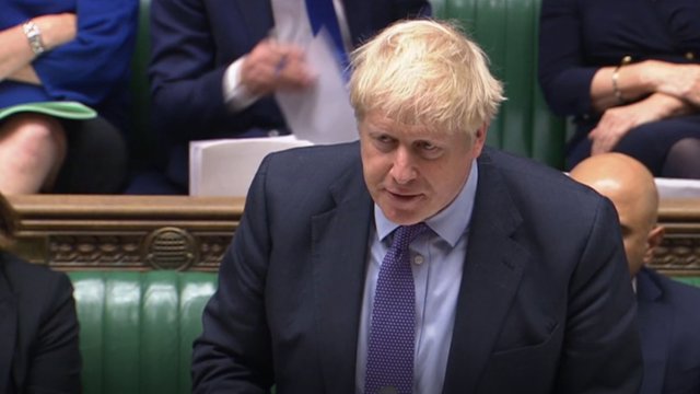 22 October 2019, England, London: A photo grab shows UK Prime Minister Boris Johnson speaking in the House of Commons, during the debate for the European Union Withdrawal Agreement Bill. Photo: -/House Of Commons via PA Wire/dpa