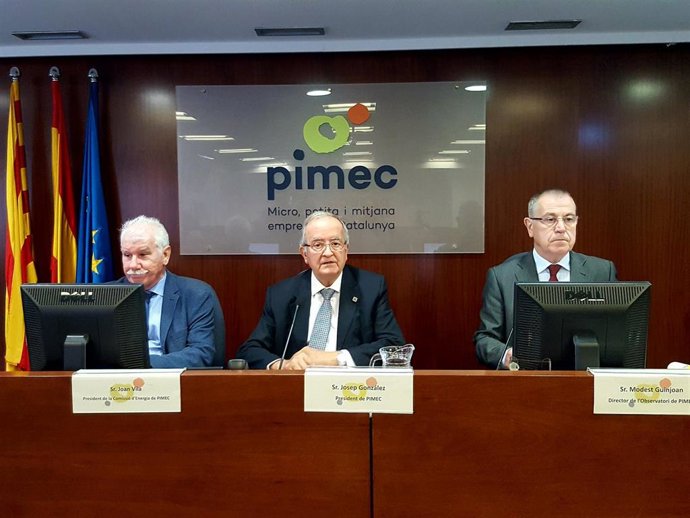 Joan Vila, Josep González y Modest Guinjoan (Pimec)