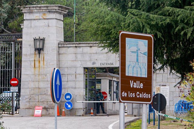 Puerta de acceso al Valle de los Caidos, en la jornada en la que se realiza el ensayo de la exhumación de Franco del Valle de los Caídos, la cual está prevista para el 24 de octubre, en Madrid (España), a 22 de octubre de 2019.