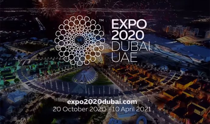 Cartel anunciador de la Exposición Universal de Dubái de 2020