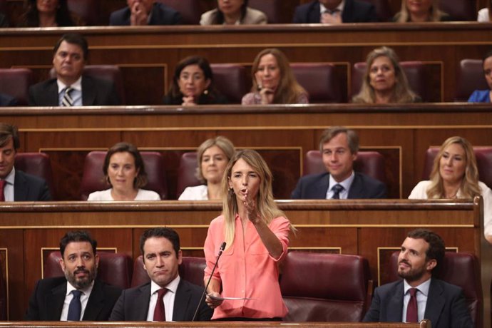 La portaveu del PP al Congrés, Cayetana Álvarez de Toledo, compareix en la sessió de control al Govern central en funcions, a Madrid (Espanya), a 18 de setembre del 2019.