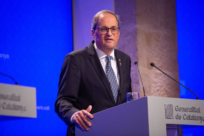 El president de la Generalitat, Quim Torra intervé en roda de premsa després del Consell Executiu de la Generalitat, a Barcelona (Espanya), a 22 d'octubre del 2019.