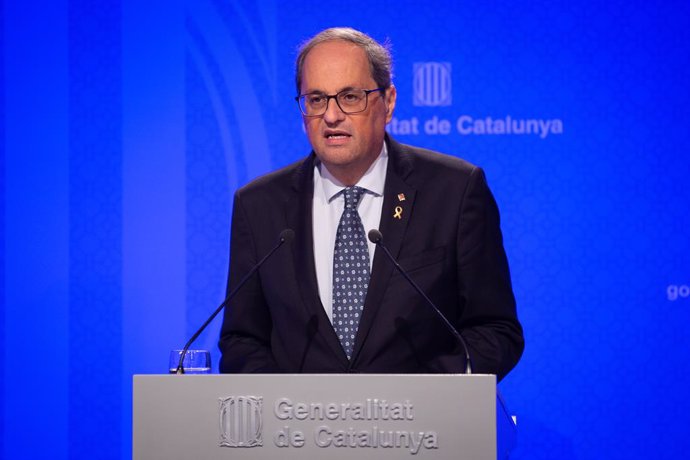 El president de la Generalitat, Quim Torra, intervé en roda de premsa després del Consell Executiu de la Generalitat, Barcelona (Espanya), 22 d'octubre del 2019.
