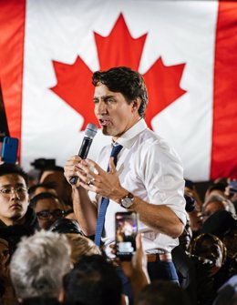 October 17, 2019 - Montreal. Canada: Justin Trudeau, Prime Minister of Canada, holds is last campaign rally in the province of Quebec. The campaign as been difficult for the Prime Minister and the outcome is still uncertain. Most polls predict a minorit