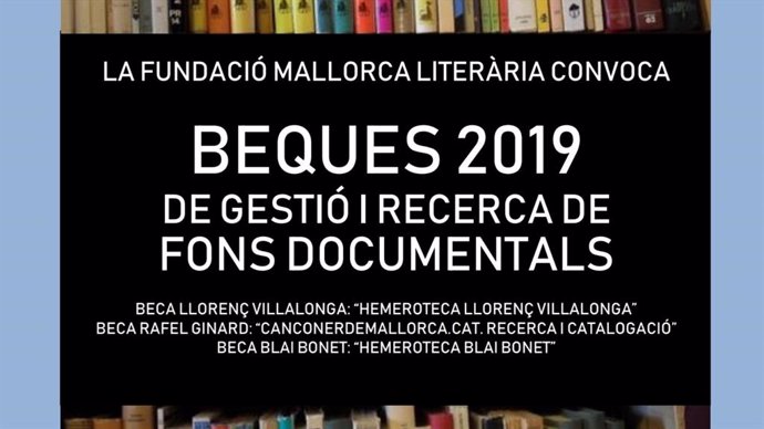 Cartel promocional de las Becas 2019 de la Fundación Mallorca Literaria.