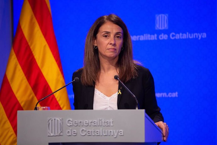 La consellera de la Presidencia y portavoz del Gobierno, Meritxell Budó interviene en rueda de prensa tras el Consell Executiu de la Generalitat, en Barcelona (España), a 22 de octubre de 2019.