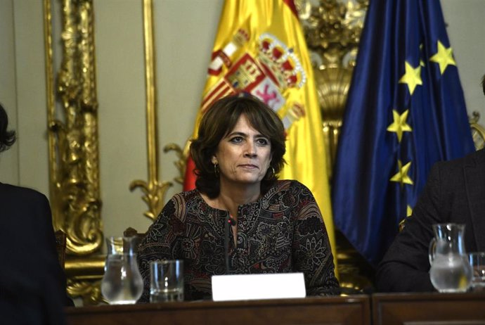 La ministra de Justicia en funciones, Dolores Delgado durante el acto de presentación del programa del 15 aniversario de la Fundación Pluralismo y Convivencia, en Madrid (España), a 15 de octubre de 2019.