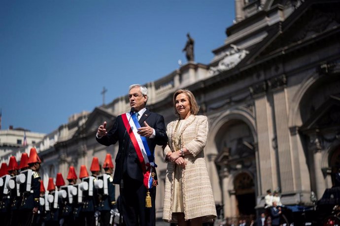 El presidente de Chile, Sebastián Piñera, y su mujer, Cecilia Morel
