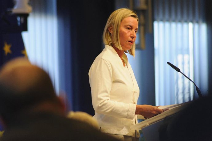 Federica Mogherini en un acto en Bruselas