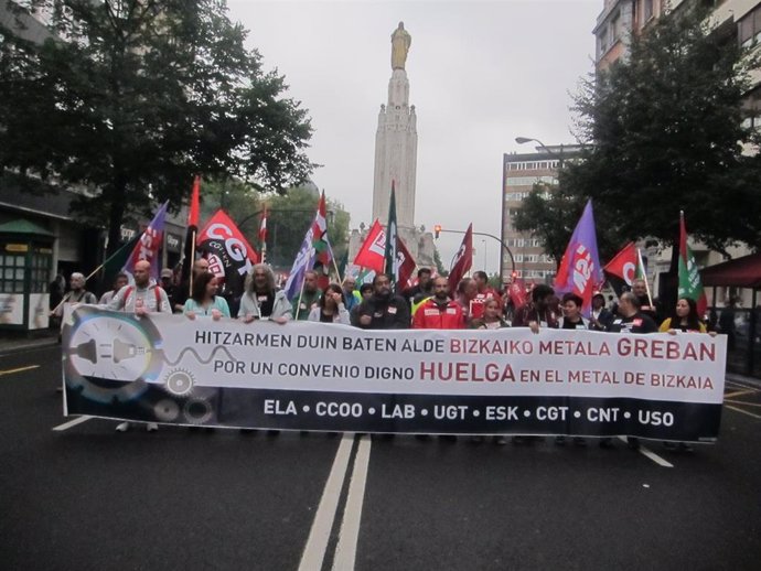 Los sindicatos Metal Bizkaia afirman que el "éxito rotundo" de la huelga confirma que "la lucha es el camino"