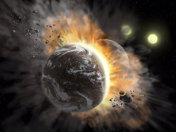 Rastros de una colisión extrema de exoplanetas a 300 años luz 