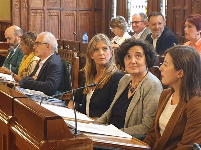 La consejera de Cultura, Política Llingüística y Turismo del Gobierno asturiano, Berta Piñán, durante la Comisión.