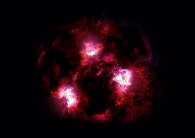 Rcereación de una galaxia masiva en el universo temprano