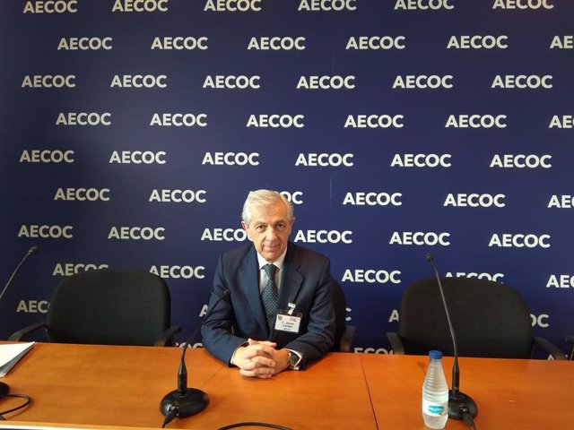 El presidente de AECOC, Javier Campo, en rueda de prensa durante el congreso que se celebra en Bilbao