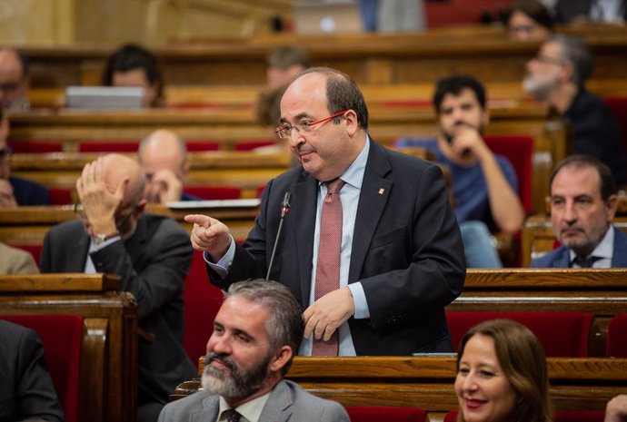 El primer secretari del PSC, Miquel Iceta intervé durant una sessió plenria al Parlament de Catalunya, celebrada una setmana després de conixer-se la sentncia del judici del procés, Barcelona (Espanya), 23 d'octubre del 2019.