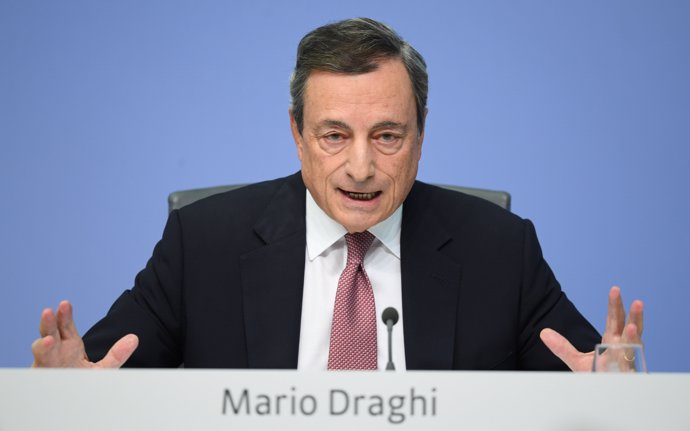 FILED - 13 September 2018, Hessen, Frankfurt_Main: ECB President Mario Draghi speaks during a press conference. Photo: Arne Dedert/dpa