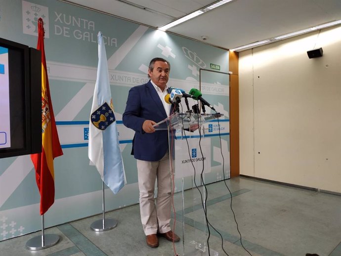 El delegado de la Xunta en Lugo, José Manuel Balseiro, en la rueda de prensa