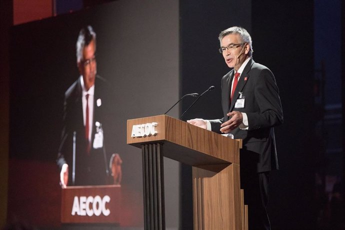 El presidente de Eroski, Aguntín Markaide, en el Congreso de AECOC