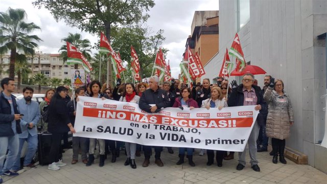 Movilización de CCOO en Granada contra la siniestralidad laboral.