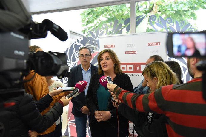 La consejera de Economía, Empresas y Empleo, Patricia Franco, en el XIII Encuentro Regional de Salud Laboral de CCOO.