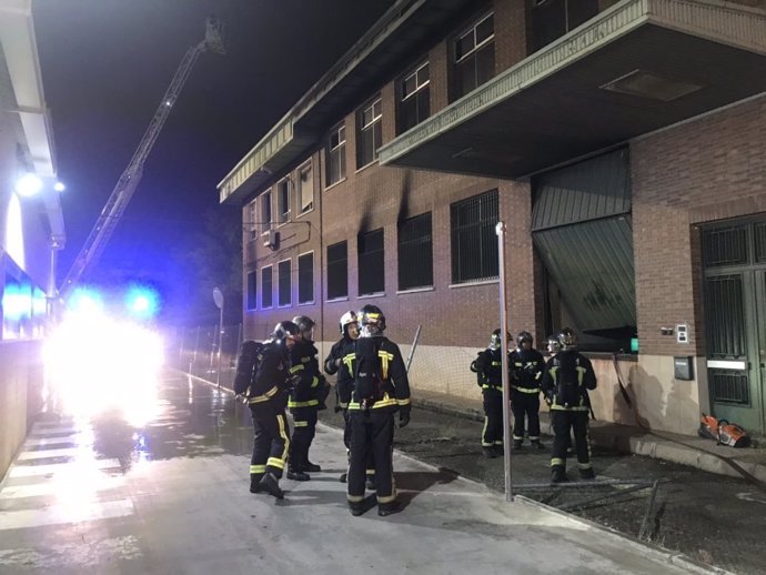 Incendio en una nave industrial de San Sebastián de los Reyes