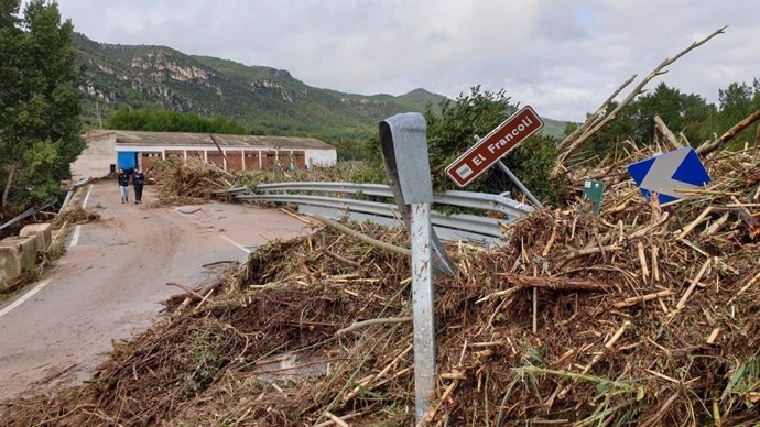 Resultados de las lluvias en Vilaverd (Tarragona)