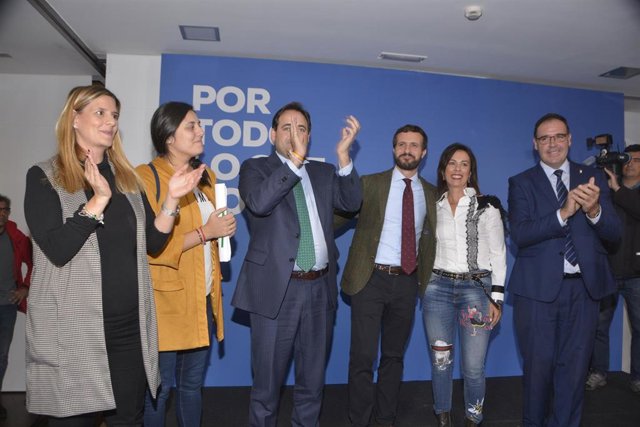 El presidente del PP, Pablo Casado, preside un acto sectorial sobre despoblación con alcaldes, cargos públicos del partido, afiliados y simpatizantes, en el Hotel Torremangana de Cuenca el 23 de octubre de 2019.