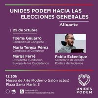 Pablo Echenique inicia la precampaña en Alicante y València con dos actos programados para este viernes