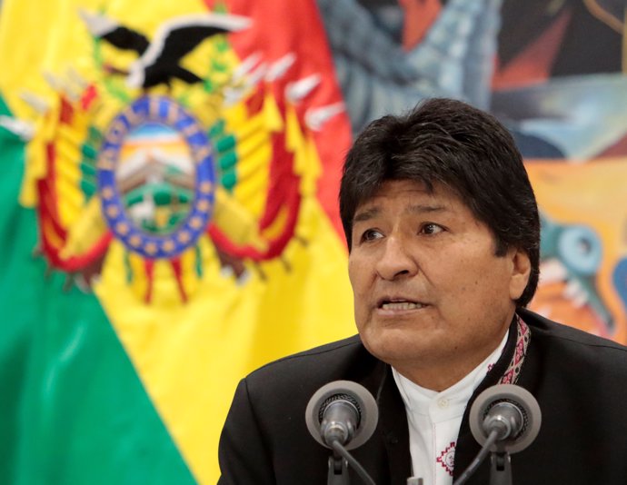 El presidente de Bolivia, Evo Morales, en una comparecencia