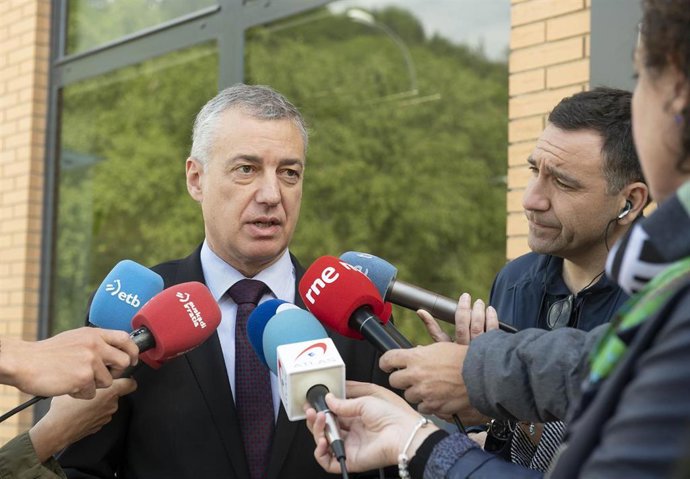 El lehendakari, Iñigo Urkullu, en una comparecencia ante los medios de comunicación