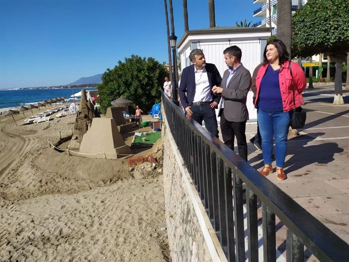 Los socialistas Ignacio López, José Bernal y Blanca Fernández.