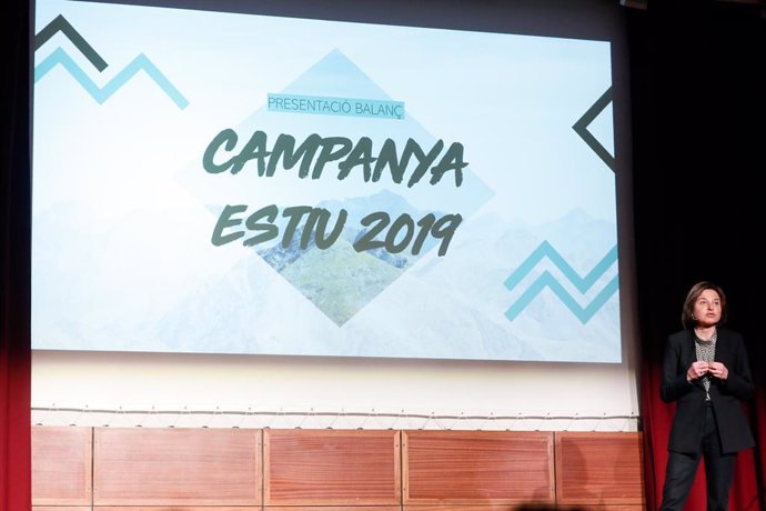La ministra de Turisme d'Andorra, Vernica Canals, durant la presentació del balan de la campanya d'estiu.