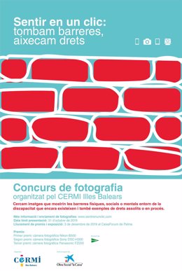 Cartel del concurso de fotografía 'Sentir en un clic', de CERMI Balears.