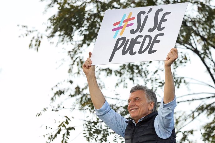 El presidente de Argentina, Mauricio Macri, en un mitin electoral en Buenos Aires