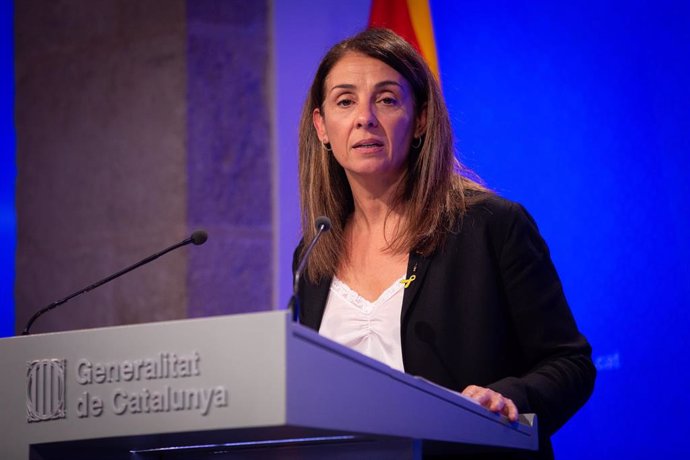 La consellera de la Presidencia y portavoz del Gobierno, Meritxell Budó interviene en rueda de prensa tras el Consell Executiu de la Generalitat, en Barcelona (España), a 22 de octubre de 2019.