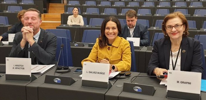 Lina Gálvez (c), en el Parlamento Europeo