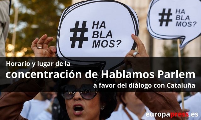 Concentración de Hablamos Parlem a favor del diálogo en Cataluña
