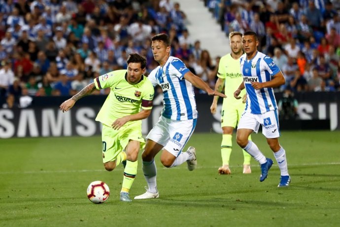 Messi ante Vesga en un Leganés-Barcelona