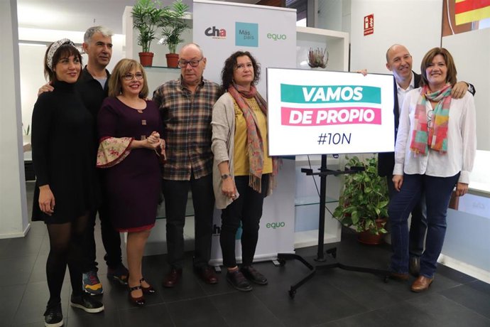 Más País-CHA-Equo se presentan a las elecciones con el lema 'Vamos de propio'.