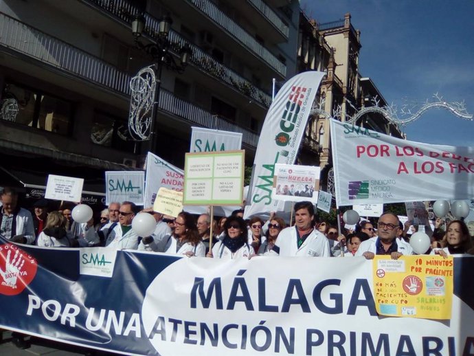 Manifestación del Sindicato Médico y Basta Ya en Málaga, foto de archivo