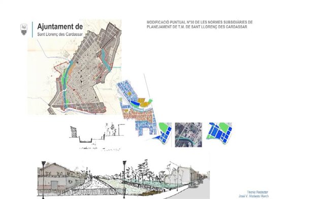 Mapa de la modificación del planteamiento urbanístico de Sant Llorenç.