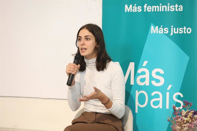 La portavoz de MásMadrid, Rita Maestre, durante su intervención en el acto de presentación de las líneas estratégica y actos del partido de Más País, en Madrid (España), a 22 de octubre de 2019.