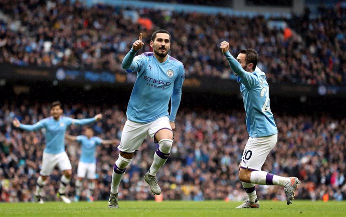 Ilkay Gündogan celebra un gol con el Manchester City.