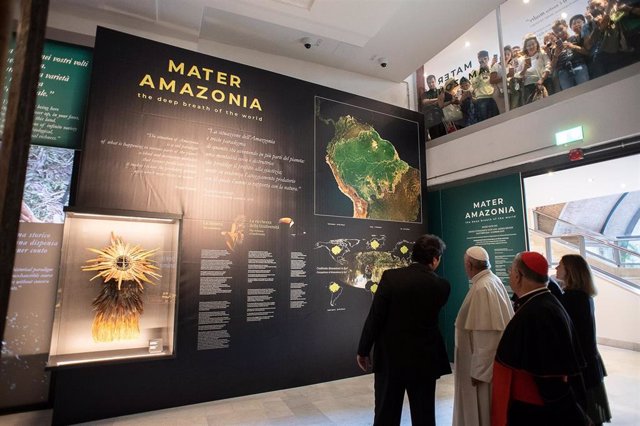 October 18,2019 Vatican, Vatican: Pope Francis during the Inauguration of the Ethnological Museum and the Temporary Exhibition on the Amazon at the Vatican Museums (CPP/CONTACTO)