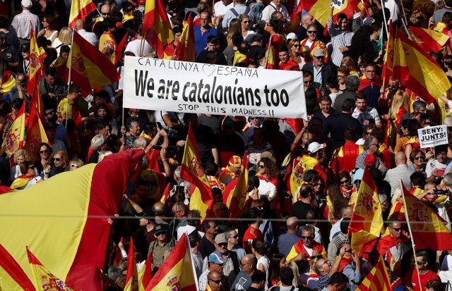 Manifestación de Sociedad Civil Catalana en Barcelona