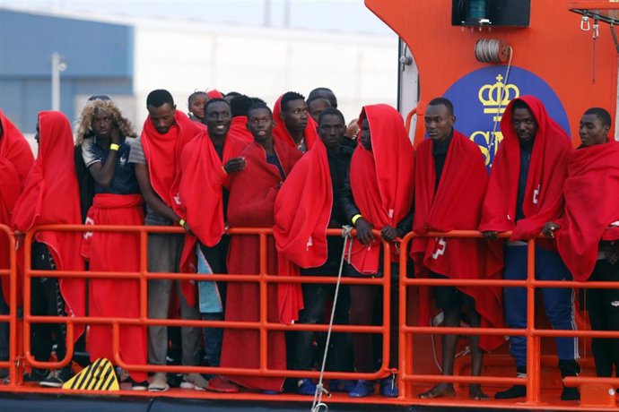 Inmigrantes rescatados en una imagen de archivo